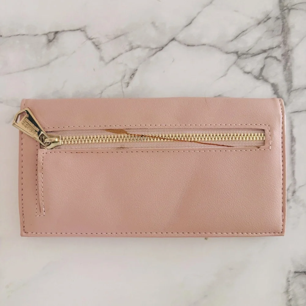 Aimee Kestenberg Marietta‎ Blush Pink Leather Bi-Fold Flat Long Wallet